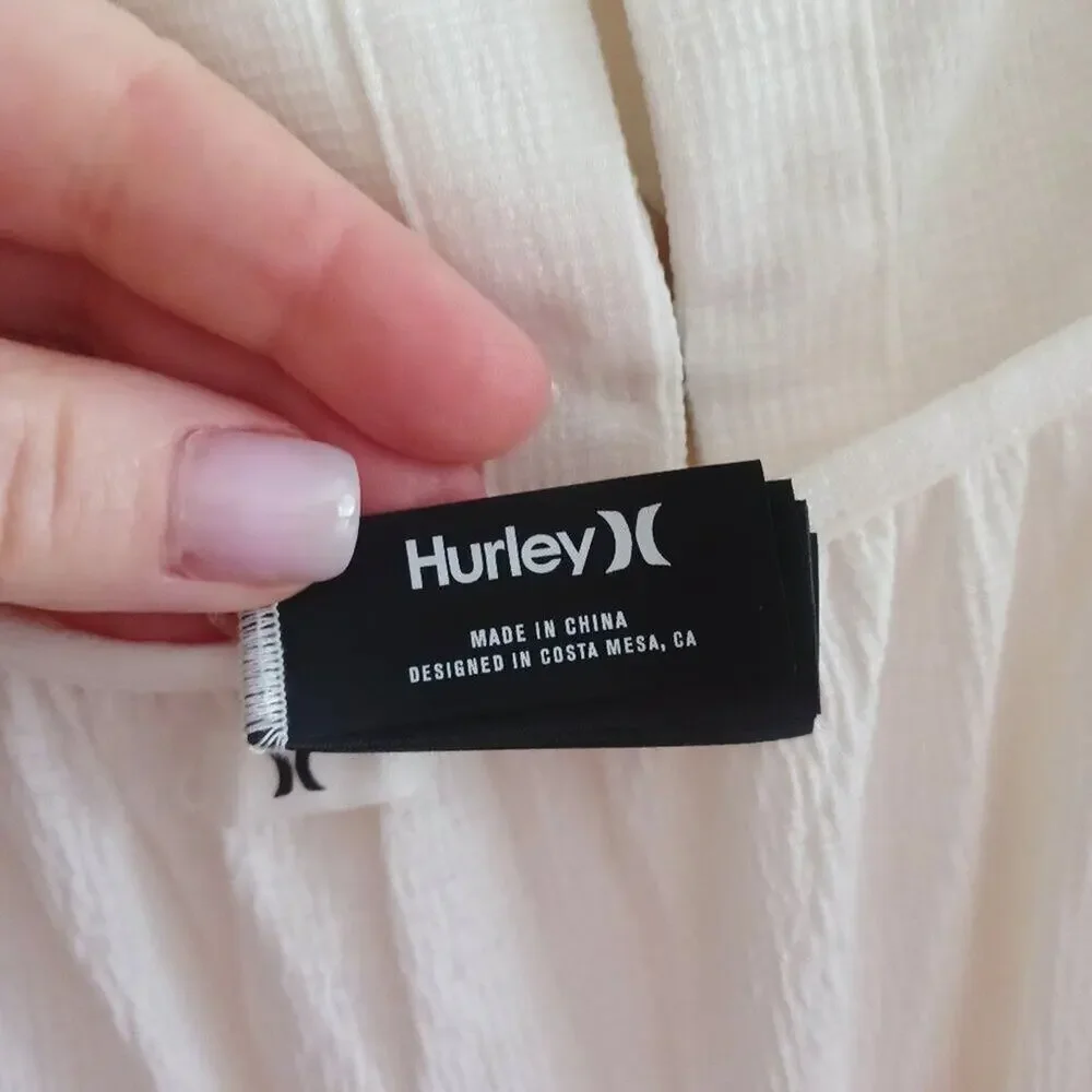 Hurley Boho Breeze Off White Midi Dress Surf Style XS/S NWT